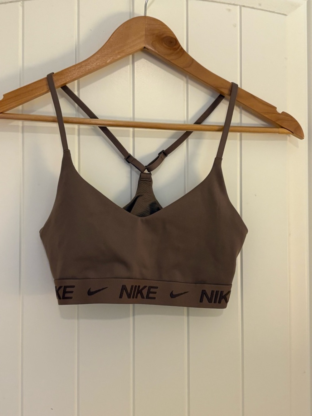 Nike Indy Dri-Fit Women's Brown Strappy Sports Bralette